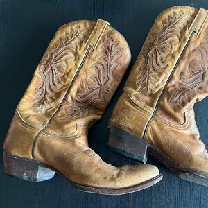 Stetson Tan Leather Cowboy Boots